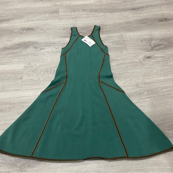 alc vika micro knit dress piped green new with tags - Picture 2 of 8